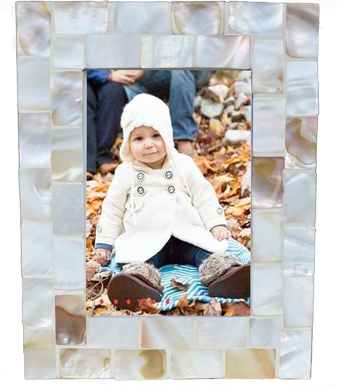 Mother of Pearl Mosaic Photo Frames 3.5by5 Beach Tabletop Picture Frame by GIFTME5