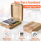 Tuiiopoli Score Board for Phase 10, Thicken Real Quailty Hardwood Oak Scoreboard - Image 4