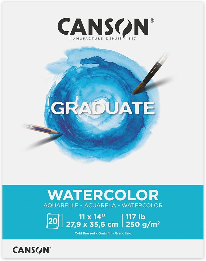Canson Graduate Watercolor Pad, 11x14 inch, 20 Sheets | Artist Paper by Unknown