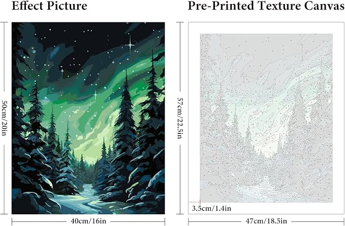 Paint by Numbers Kit for Adults Beginner, Aurora Adult Paint by Number Kits on - Image 3