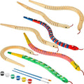 BBTO 60 Pieces Wooden Snake Bulk Jointed Flexible Unfinished Wooden Wiggly Snake by BBTO
