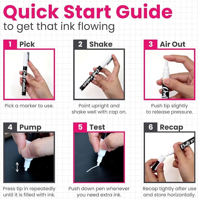 White Jumbo Chalk Markers - 15mm Window Markers | Pack of 2 White pens - Use on - Image 9
