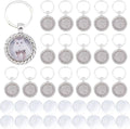 DICOSMETIC 20 Sets 20mm Cabochon Keychain Blanks Keychain Pendant Tray Platinum by DICOSMETIC