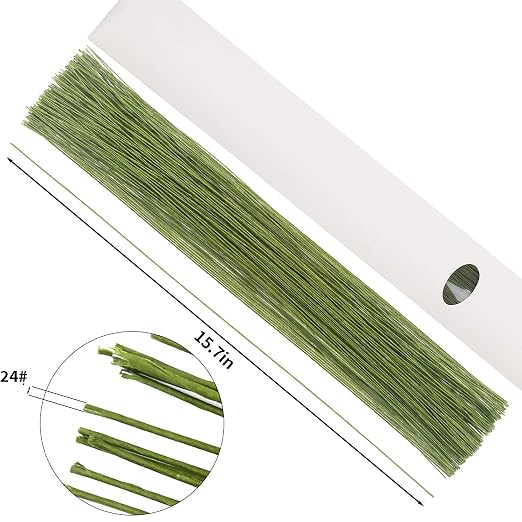 CCINEE 24 Gauge Dark Green Floral Wire Stem - Image 2