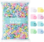 Simetufy 1200 pcs Pony Beads Macaron Pastel Colored Beads - Image 2