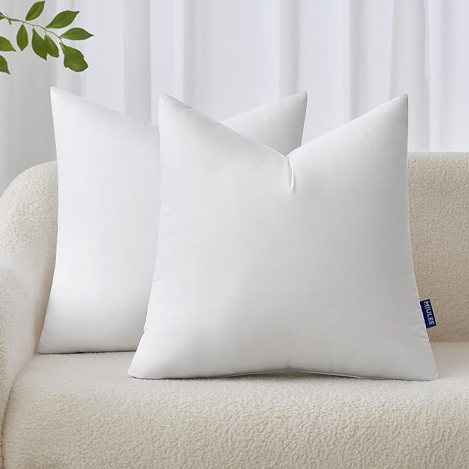 MIULEE 16x16 Inches Pillow Inserts Pack of 2, Decorative Throw Pillow Inserts by MIULEE