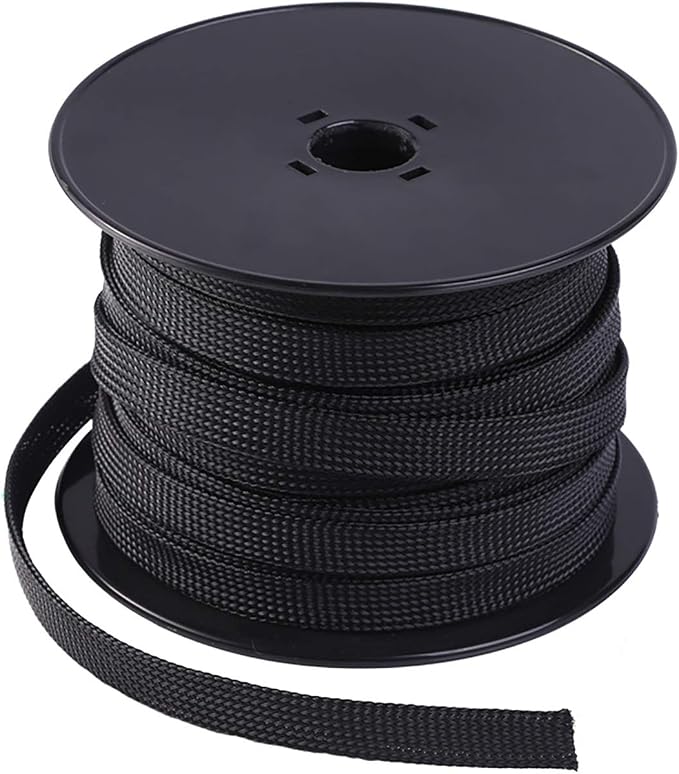 Keco 100ft – 1 inch PET Expandable Braided Cable Sleeve – Wire Sleeving by KECO