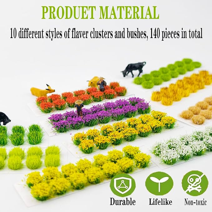 140Pcs DIY Miniature Colorful Flower Cluster Self Adhesive Flower Vegetation - Image 2