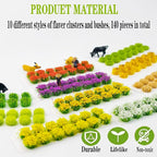 140Pcs DIY Miniature Colorful Flower Cluster Self Adhesive Flower Vegetation - Image 2