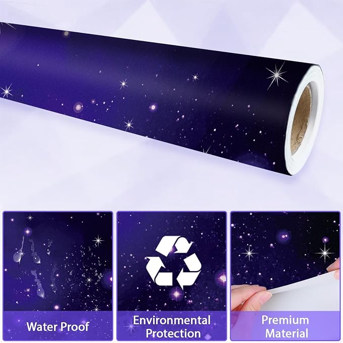 Qyeahkj Outer Space Bulletin Board Paper Roll Galaxy Bulletin Board Background - Image 4