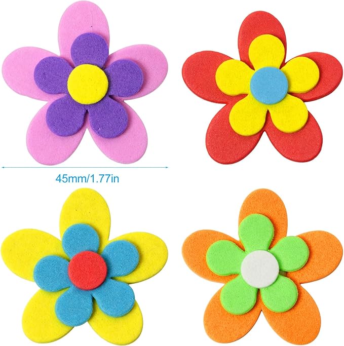 60PCS Double Layer EVA Foam 3D Flower Wall Stickers Self Adhesive Petal Foam - Image 3