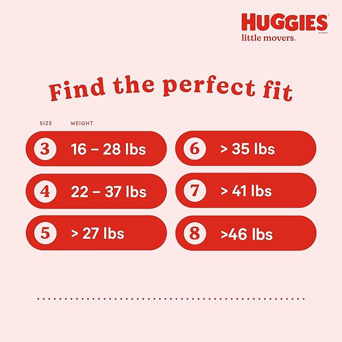 Huggies Size 5 Diapers, Little Movers Baby Diapers, Size 5 (27+ lbs), 58 Count, Packaging May Vary