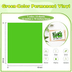 Tintnut Green Permanent Vinyl 8 Sheets 12''x10'' Permanent Adhesive Vinyl | - Image 2