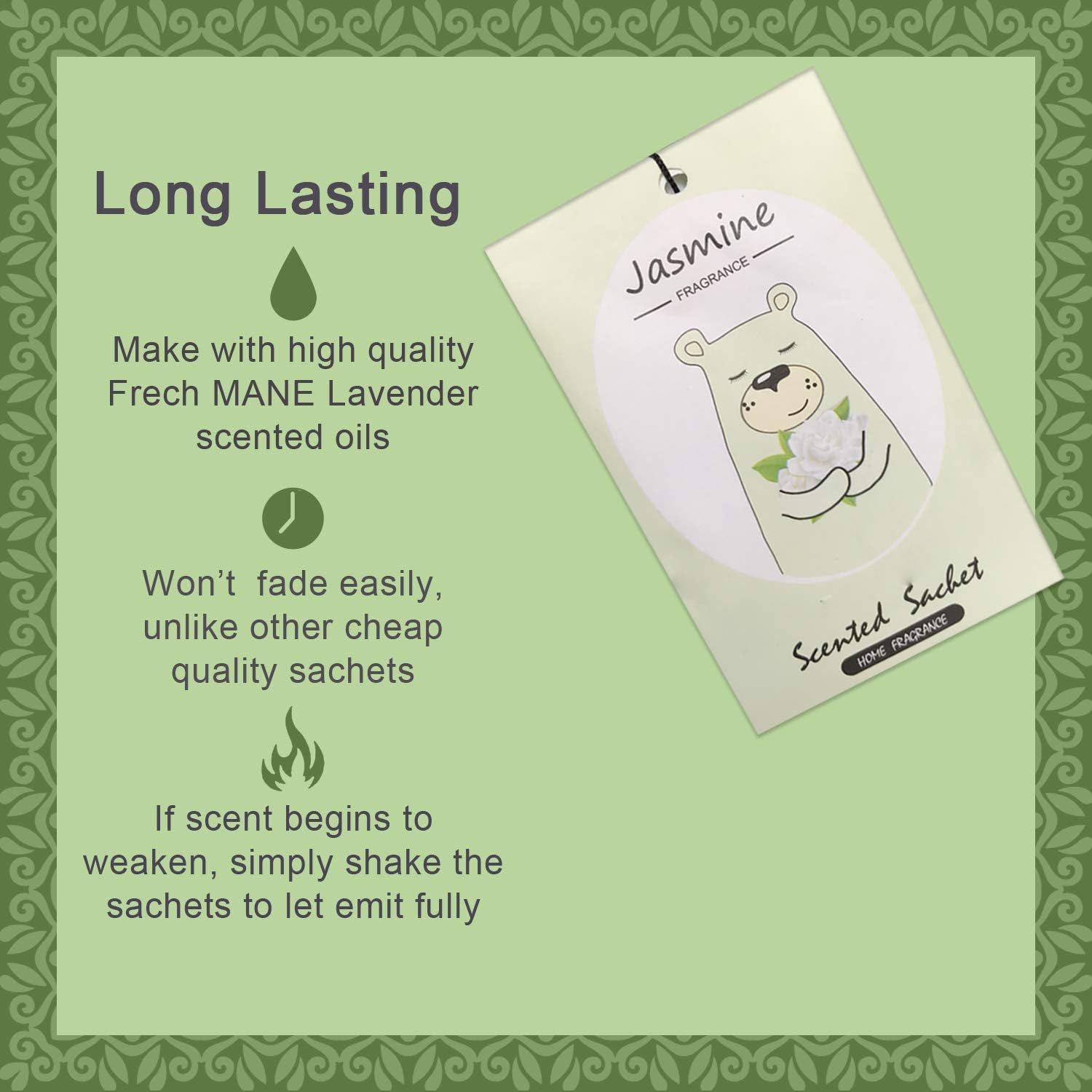 14 Packs Jasmine Scented Sachets Bag for Drawer and Closet Xmas Gift 15 Scents Optional