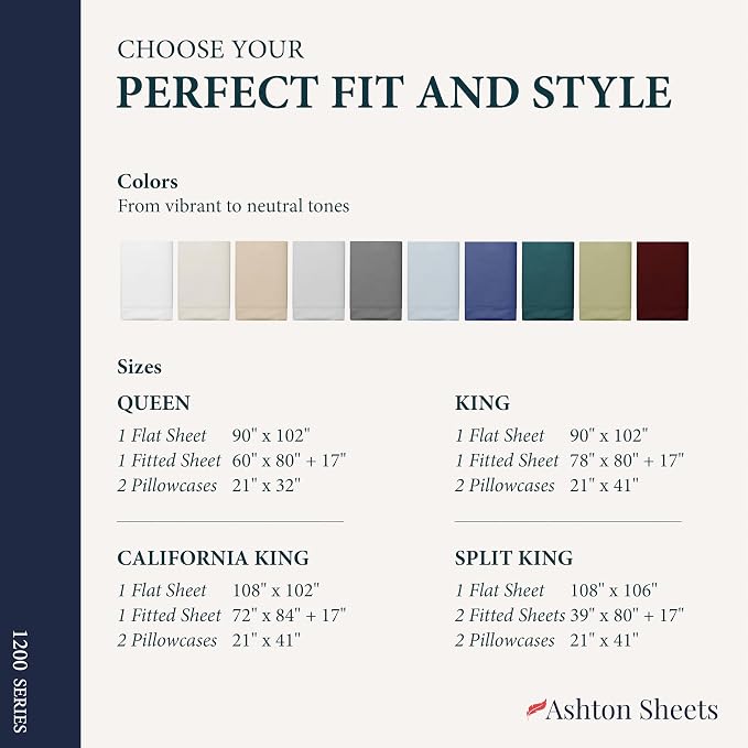 100% Egyptian Cotton Split King Sheets Sets - Image 8