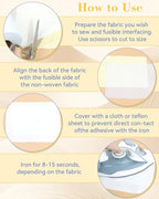 FIVEIZERO Fusible Interfacing for Sewing, 17in x 30yd Light Weight Iron on - Image 4