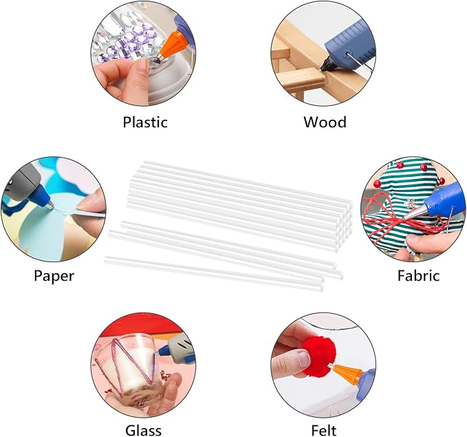 White Hot Glue Sticks, All Temperature Adhesive EVA Glue Sticks - Image 6