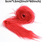 Shaggy Plush Faux Fur Fabric Precut Strips Red Fur Fluffy Fuzzy Craft Fur - Image 2
