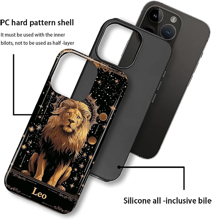 ZHEGAILIAN Case for iPhone 16 Pro Max, Galaxy Lion Gold Durable Shockproof - Image 2