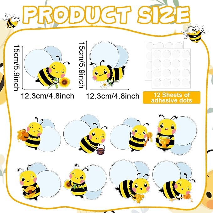 gisgfim 80Pcs Bee Cutouts Summer Honey Bee Decorations Bulletin Board Summer - Image 2