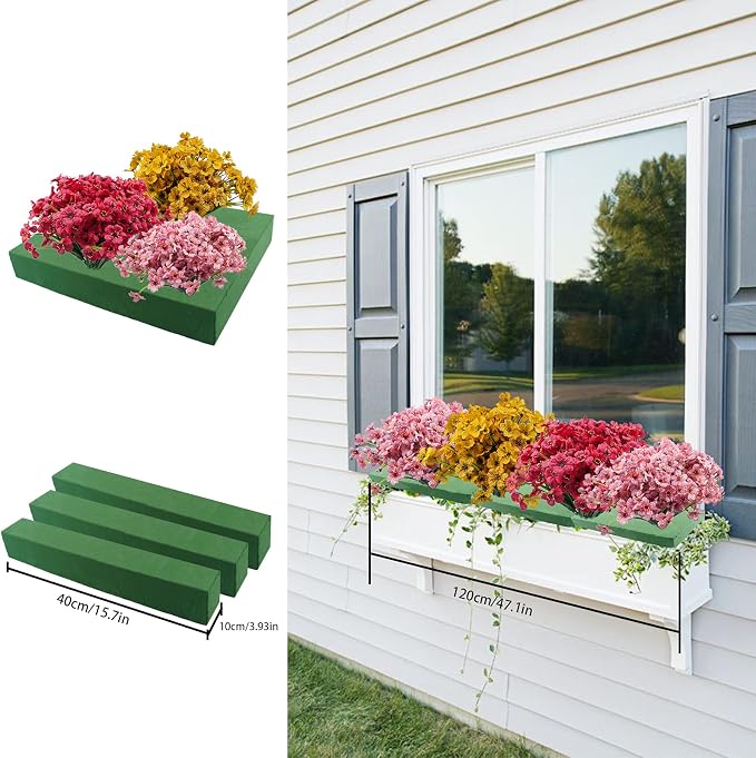 Dry & Wet Floral Foam Bricks, 15.7 x 11.8’’ Large Green Styrofoam Foam Blocks - Image 2