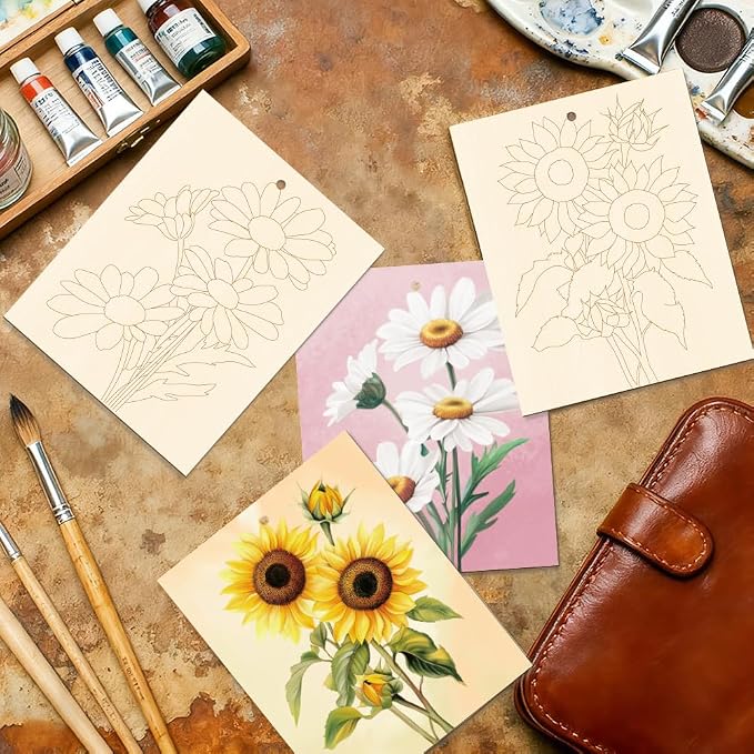 15 Pcs Unfinished Wood Crafts to Paint - Image 4