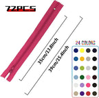 Zippers for Sewing, DOITEM 72pcs 35cm/14 Inch Zipper Multicolor Nylon Coil - Image 3
