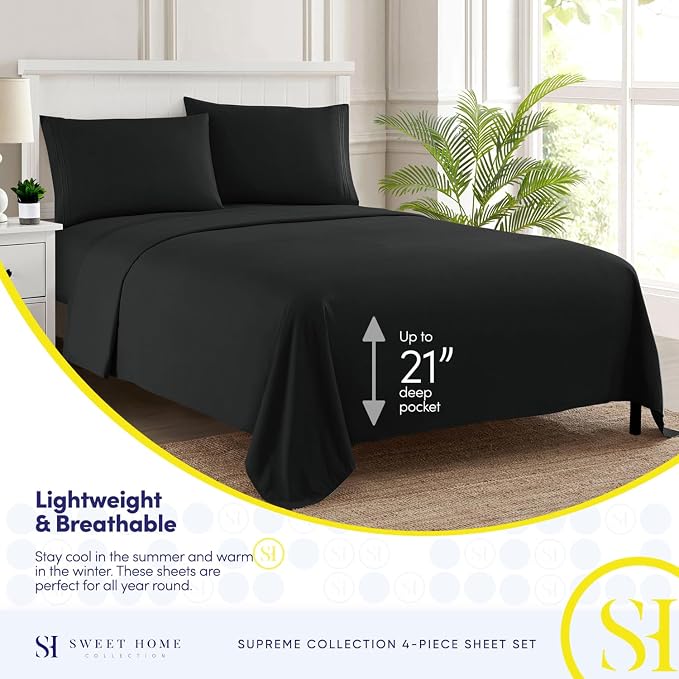 Twin Sheets - Breathable Luxury Sheets - 1800 Supreme Collection Extra Soft - Image 3