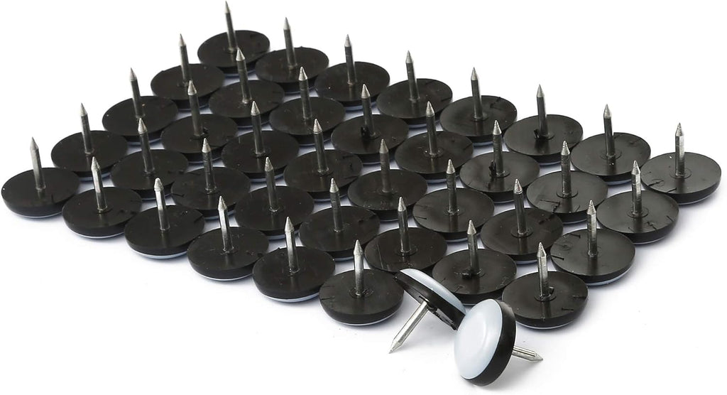Furniture Glides Sliders-Furnigear PTFE (Teflon) Chair Leg Movers Sliders for Carpet Surface - Move Your Furniture Easy & Safely - Best Floor Protector (3/4" Nail, 40pack, not for Wood Floors)
