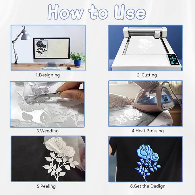 Color Changing Puff Vinyl Heat Transfer 3D Foaming Vinyl-6 Sheets 12''x 10'' - Image 5