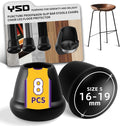 0.75 Inch Heavy Duty Rubber Chair Leg Caps - 8 PCS Non-Slip Furniture Floor Protectors with Metal Inserts for Wood, Tile, Carpet - Fits Chairs,Stools,Bar Stools
