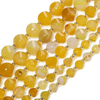 34pcs Natural Yellow Striped Agate Stone Beads - Image 6