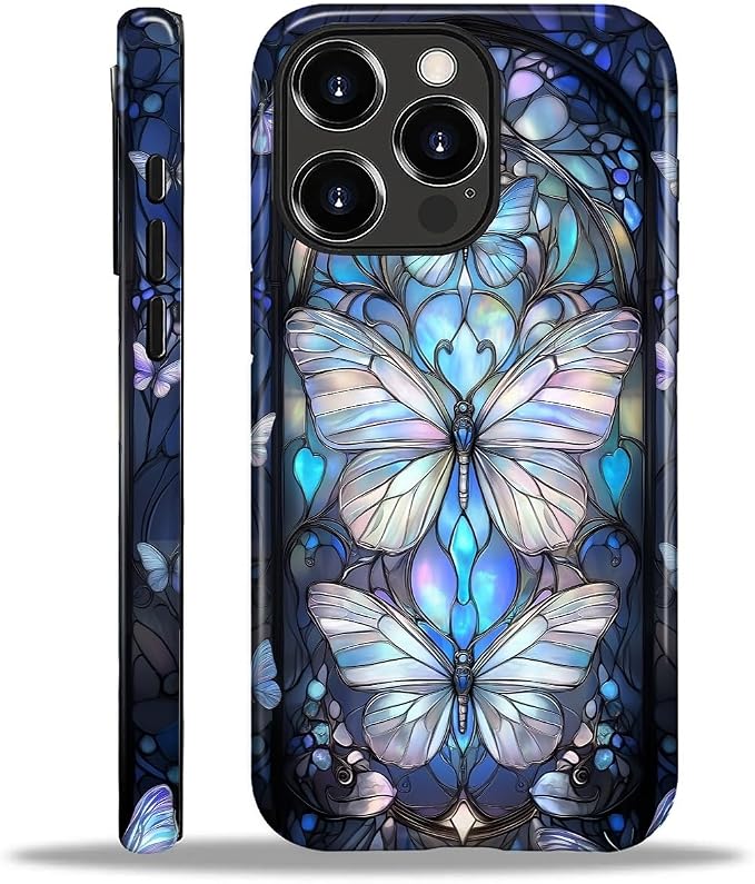 ZHEGAILIAN Case for iPhone 16 Pro Max, Stained Glass Butterfly Aesthetic by Home