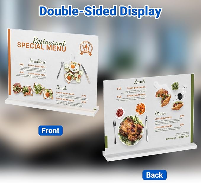 12 Pack Acrylic Sign Holder 11 x 8.5 Horizontal, Double-Sided Clear Sign Holder - Image 3