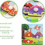 Wooden Peg Puzzles for Toddlers 1-3, Kids Educational Preschool Peg Puzzle Toy - Image 2