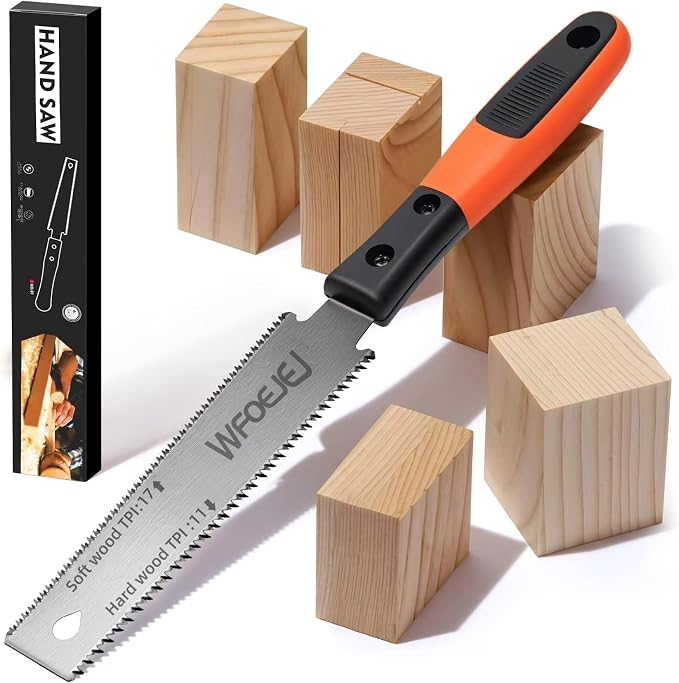 WFOEJEJ Japanese Hand Saw, 6-Inch Double-Edge Pull Saw, SK5 Flexible Blade by Unknown