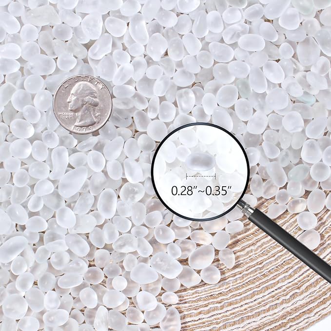 Keedolla 0.5 Lb White Frosted Sea Glass Stones Fish Tank Rocks Gravel Aquarium - Image 4