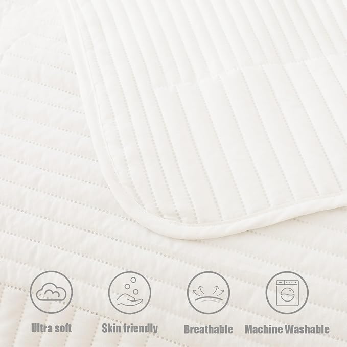 Whale Flotilla Ultra Soft Queen Quilt Bedding Set, Lightweight Microfiber White - Image 9