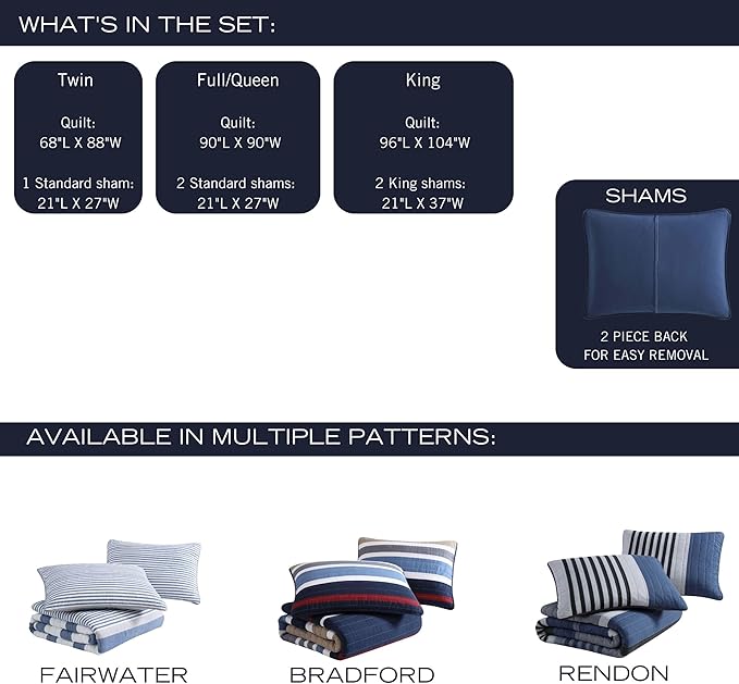 Nautica - Queen Quilt Set, Reversible Cotton Bedding - Image 7