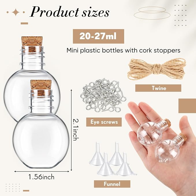 Bokon 25 Pack 1oz Plastic Mini Potion Bottles - Image 2