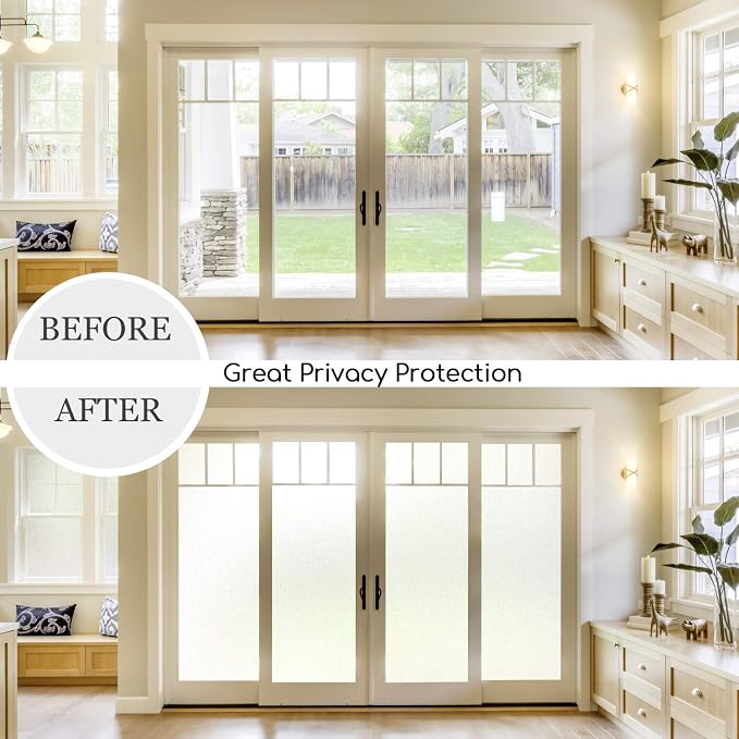 HIDBEA Frosted Window Privacy Film Non-Adhesive, Reusable Window Glass Films - Image 3