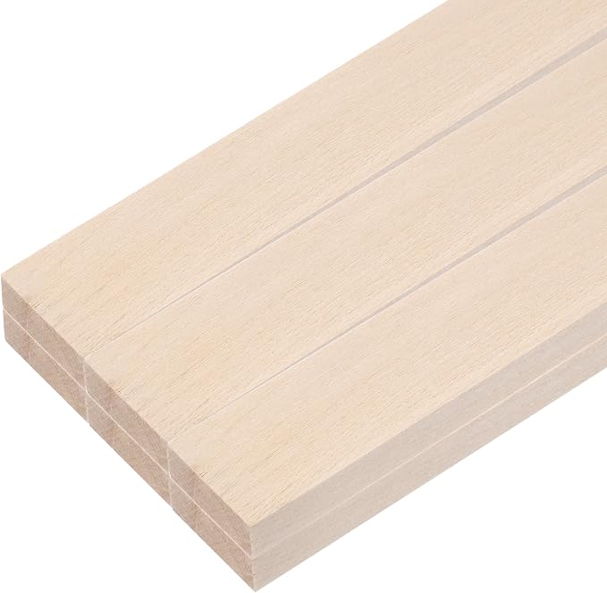 MECCANIXITY 6pcs Wood Sticks, 3/8"x 1" x 12" Rectangle Wooden Cube Wood Square by MECCANIXITY