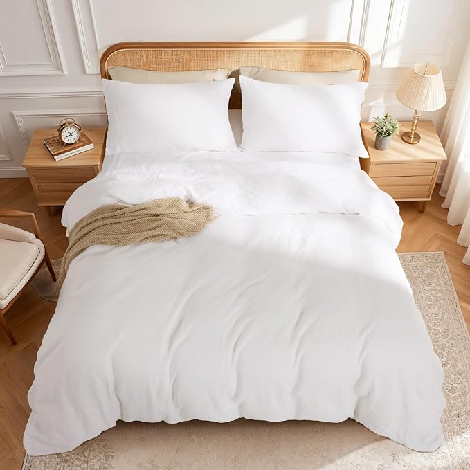 LBRO2M 100% France Linen Duvet Cover Set Full Size 3 Pcs Natural Flax Comforter - Image 2