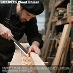 GREBSTK 4-Piece Ultra-Sharp Wood Chisel Set, CR-V Steel Beveled Blades - Image 7