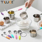 TILUCK Nesting Measuring Cups and Spoons Set, Stainless Steel - Image 6