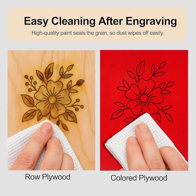 6 Pack Pre-Painted Colored Plywood Sheets, 11.7" x 8.27" x 1/8 Thin Basswood - Image 5
