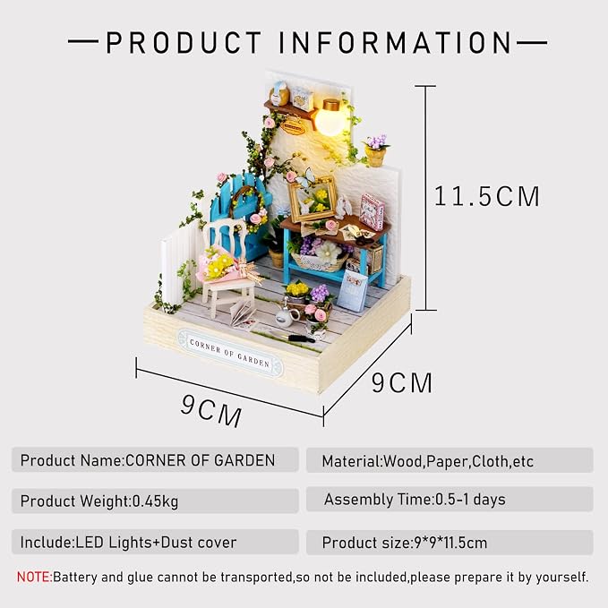 CUTEROOM DIY Doll House Miniature Furniture Wooden House Kit - Image 2