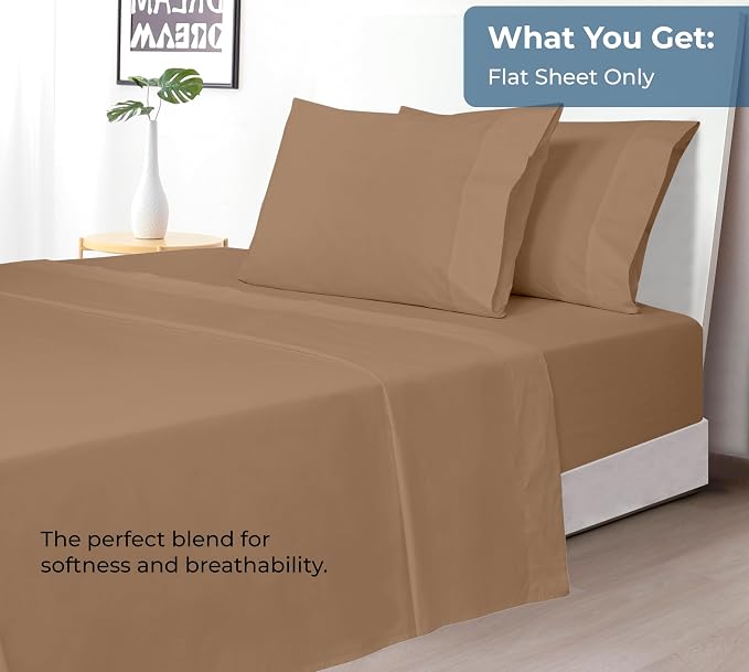 Royale Linen 100% Organic Cotton California King Flat Sheet Only - Image 5