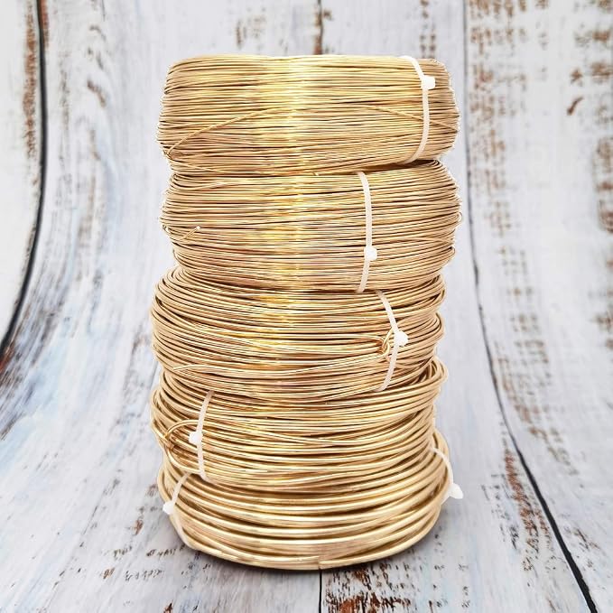 INSPIRELLE 20 Gauge 550 Feet KC Gold Aluminum Craft Wire Bendable Metal Wire - Image 3