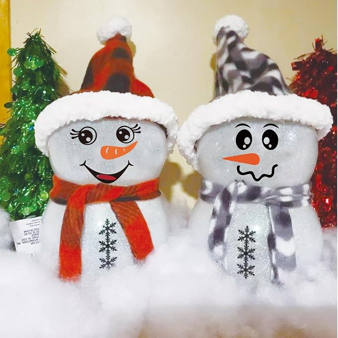 41 PCS Snowman Face Stickers for Crafts Christmas Vinyl Snowman Face Decals for - Image 5